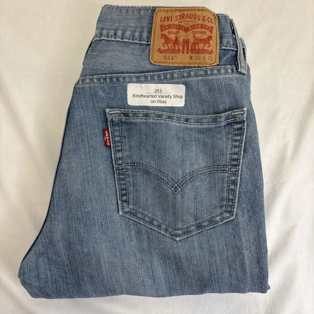 Levi's 511 Jeans Men’s 30x32 Blue Slim Fit Straight Leg Light Wash Denim